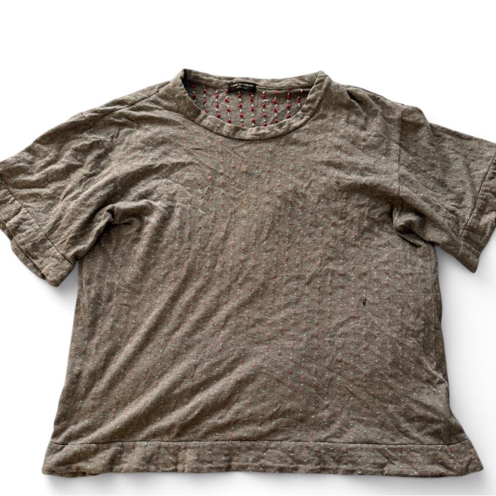 Comme des Garcons Gray and Red Knit Top